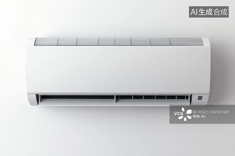 【AI数字艺术】壁挂式家用空调的白色背景图片素材