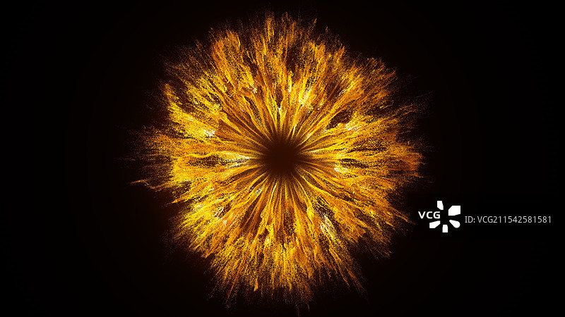 黄色金色粒子放射圆形圆圈图片素材