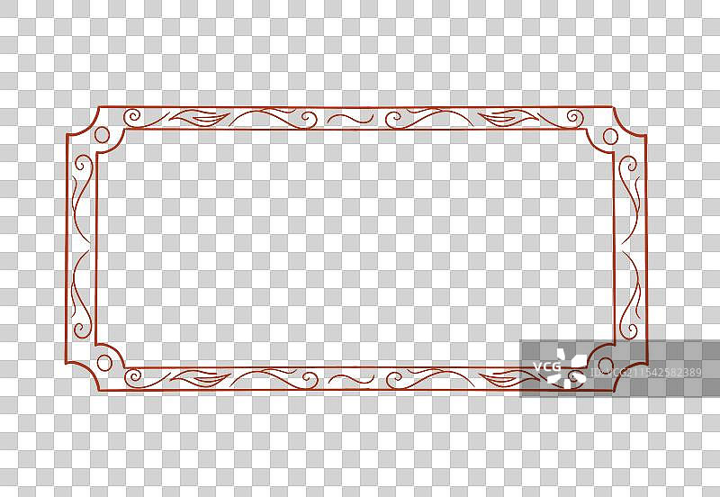 中国风长方形边框元素传统古典装饰图案花纹图片素材