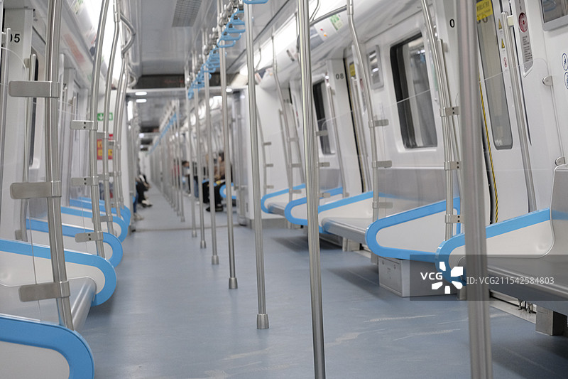 石家庄地铁内部。城市交通图片素材