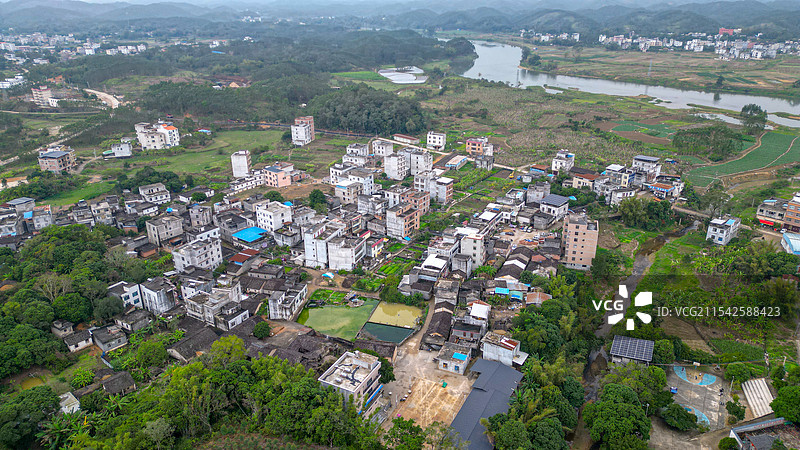 广西省博白县菱角镇航拍图片素材