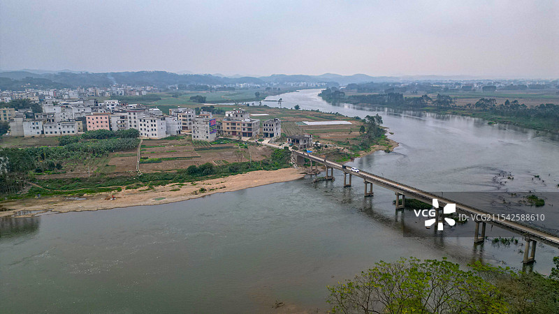 广西省博白县菱角镇航拍图片素材