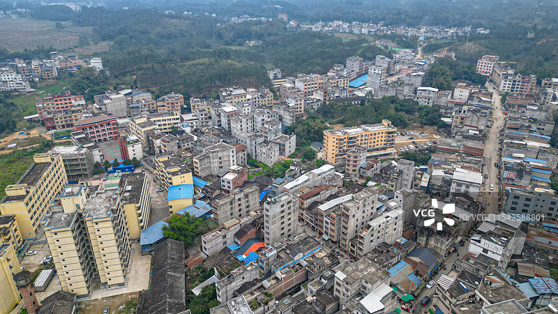 广西省博白县菱角镇航拍图片素材