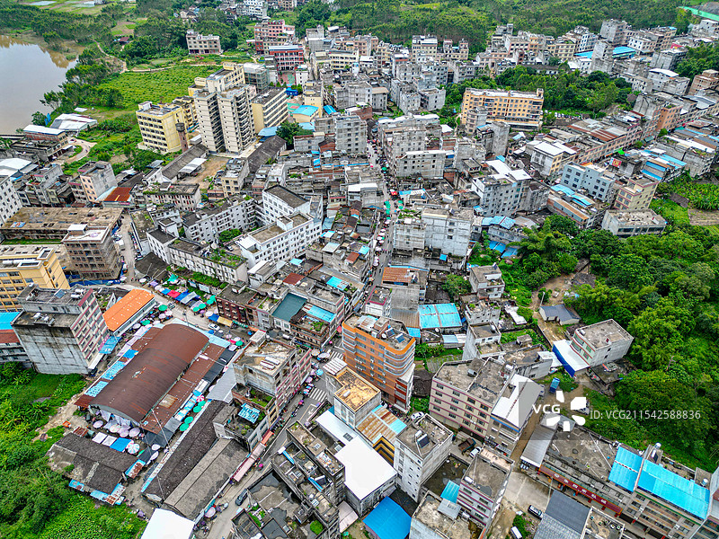 广西省博白县菱角镇航拍图片素材