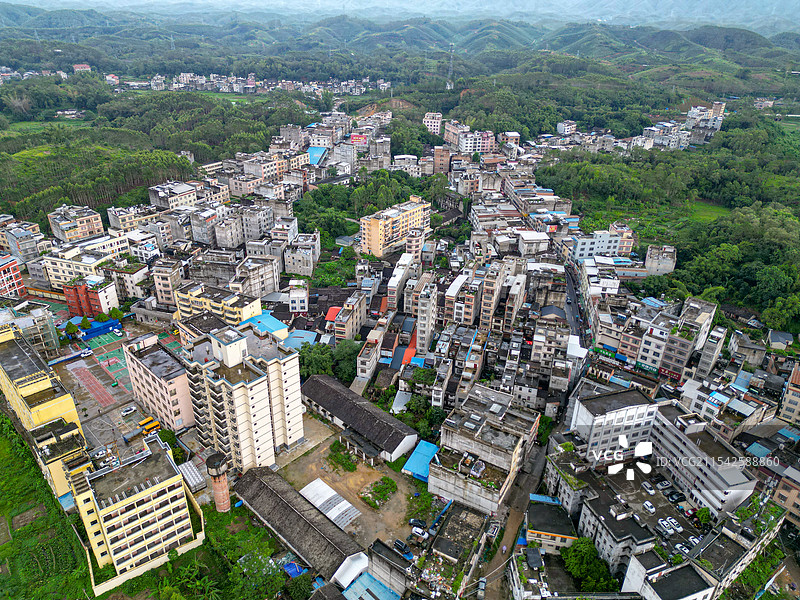 广西省博白县菱角镇航拍图片素材