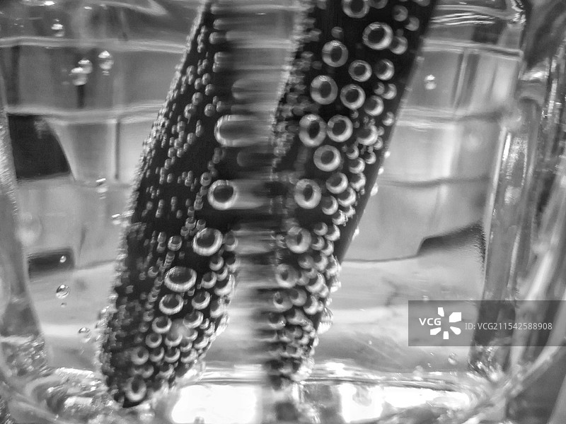 汽水饮料杯子中折射的吸管图片素材