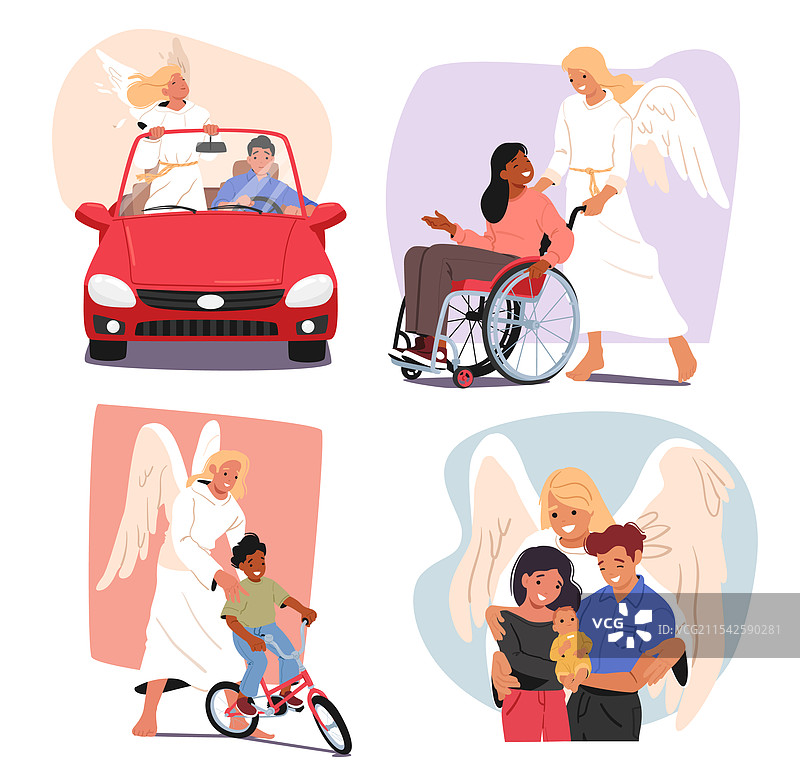 天使守护者，生命的拯救者和保护者图片素材