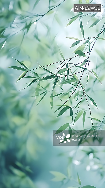 【AI数字艺术】竹林竹叶风景图片素材