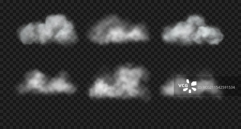 白色逼真的云雾烟雾薄雾图片素材