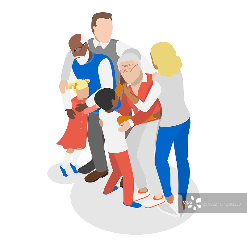 家庭的三维等距平面图图片素材