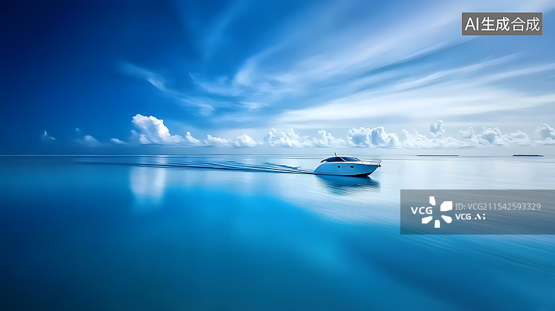 【AI数字艺术】大海上的游船游艇图片素材