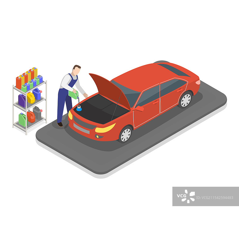 汽车的三维等距平面图图片素材