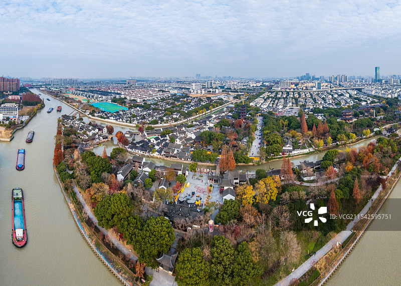 苏州寒山寺全景图，江苏苏州图片素材