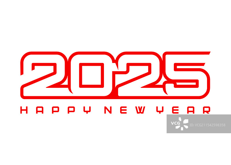 2025年快乐新年日历红色数字图片素材