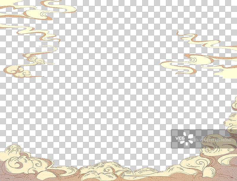 新中式画风祥云边框图片素材