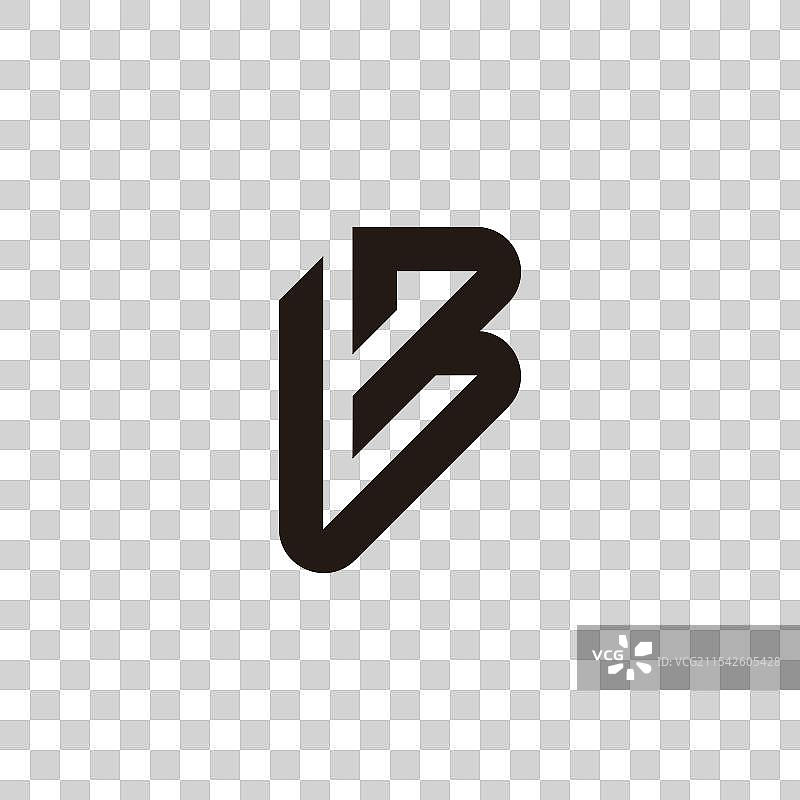 字母L、T、B的抽象线条几何标志图片素材