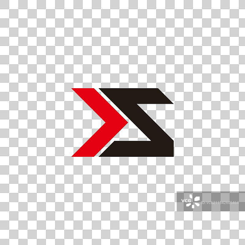 字母S与箭头的简单几何图形标志图片素材
