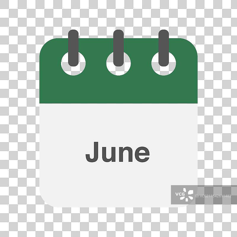 六月图标，每日、每月、每年日历图标图片素材