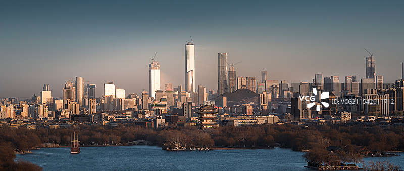 大明湖济南CBD图片素材