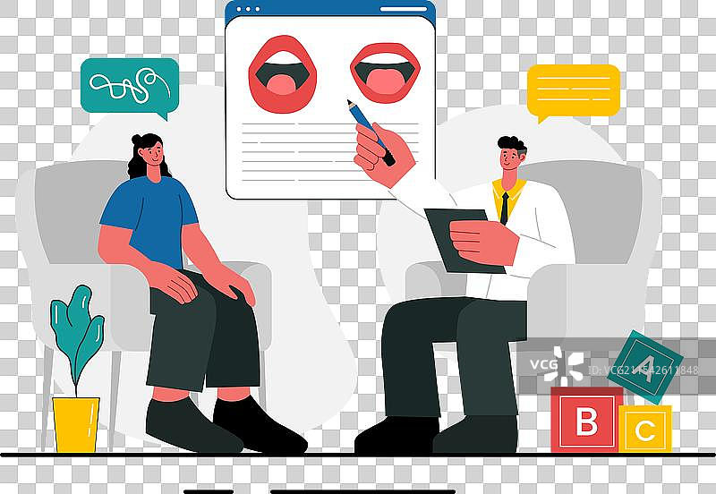 言语治疗，治疗师正在授课图片素材