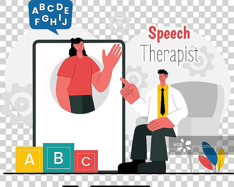 言语治疗，治疗师正在授课图片素材