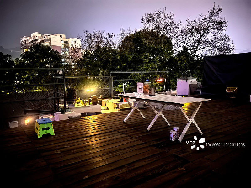 露台夜色图片素材