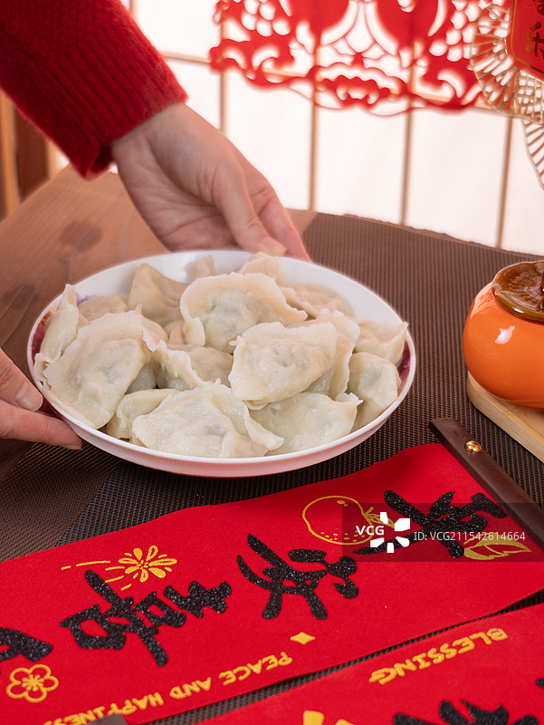 春节新春包水饺图片素材