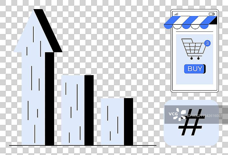 在线购物和社交媒体的增长图片素材