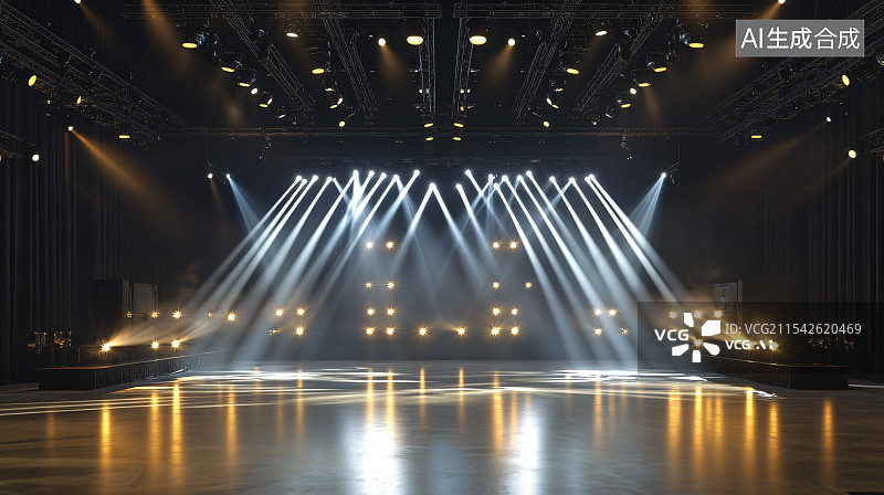 【AI数字艺术】活动现场聚光灯背景图片素材