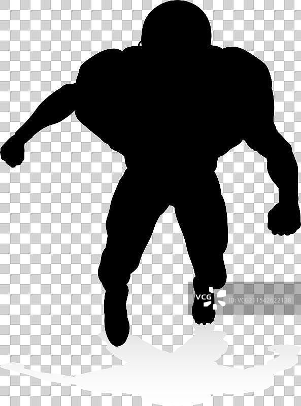 美式足球运动员剪影图片素材