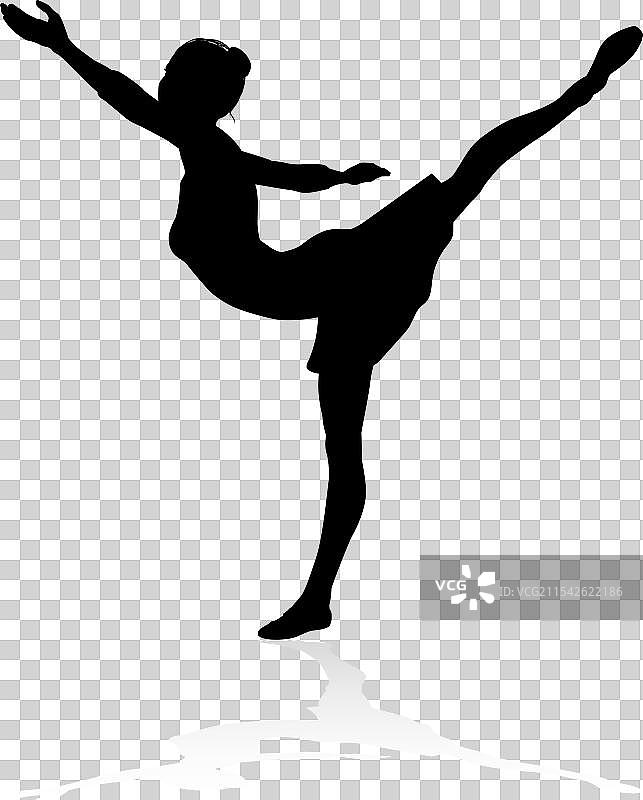 芭蕾舞跳舞的剪影图片素材