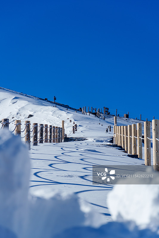 长白山雪道图片素材