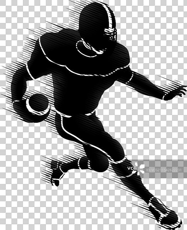 美式足球运动员剪影概念图片素材