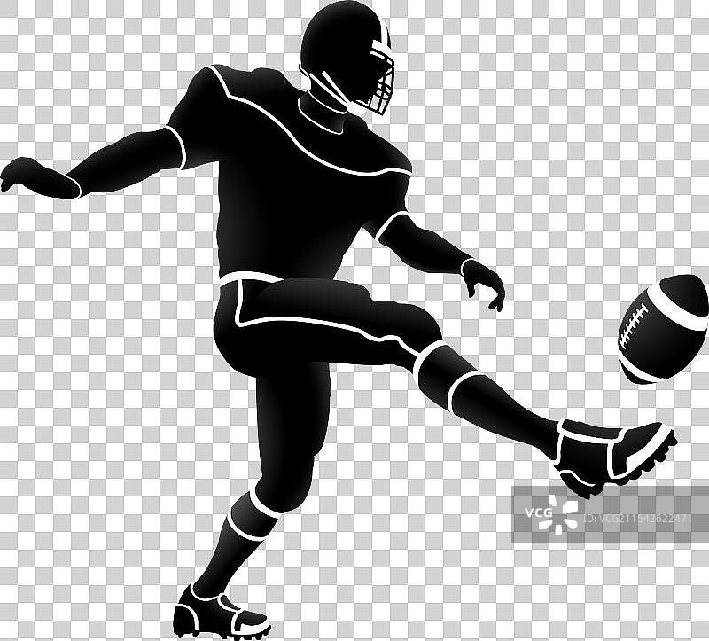 美式足球运动员剪影图片素材
