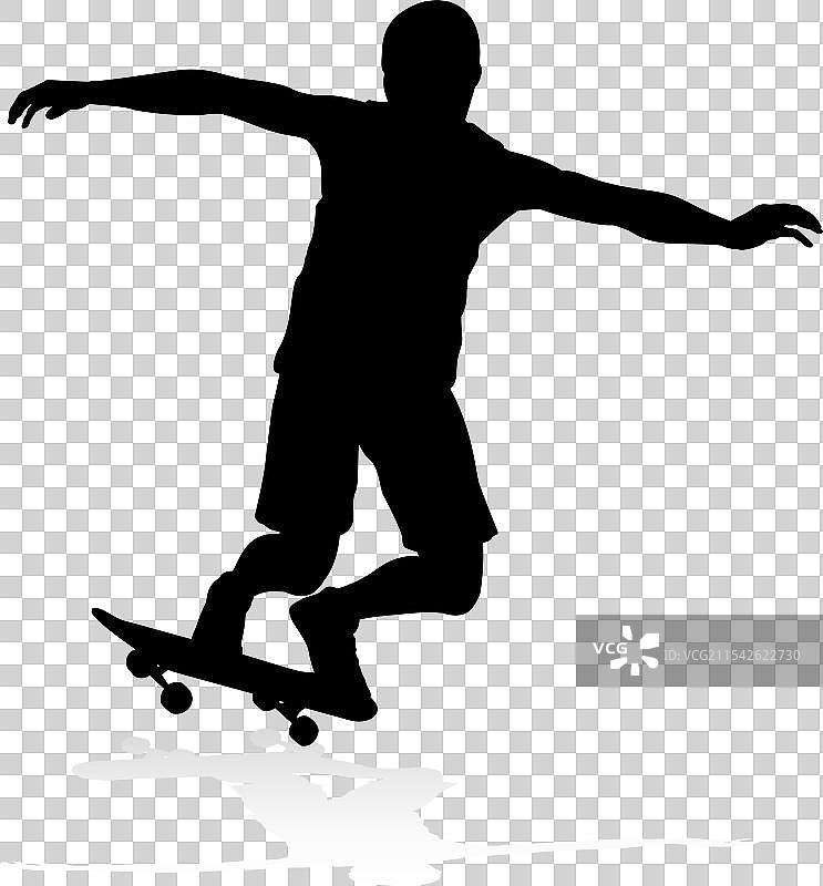 滑板运动员的剪影图片素材