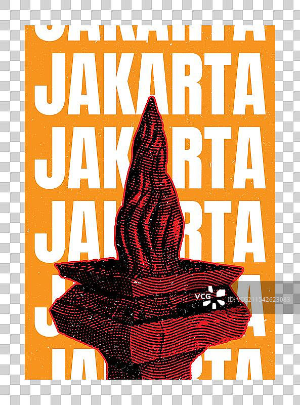雅加达海报与国家纪念碑（Monas）图片素材