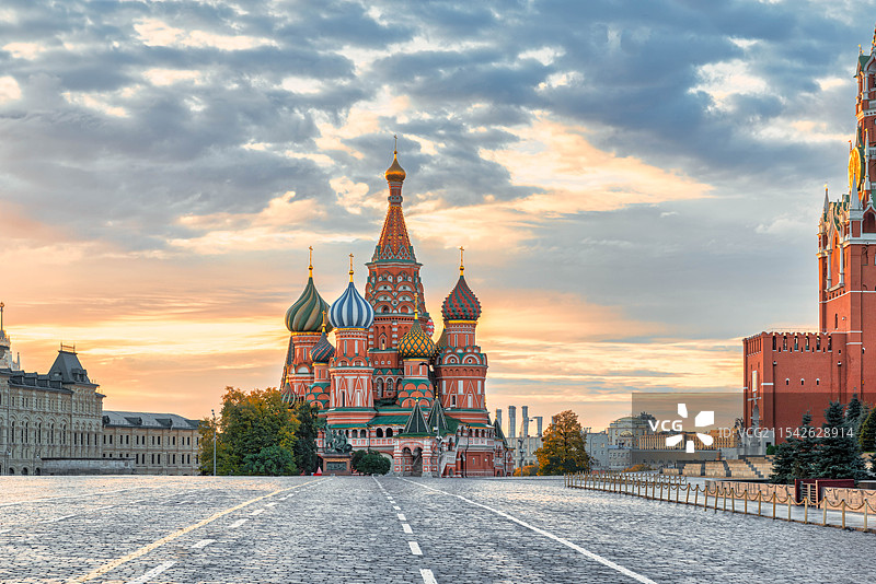 日出时刻的莫斯科红场图片素材