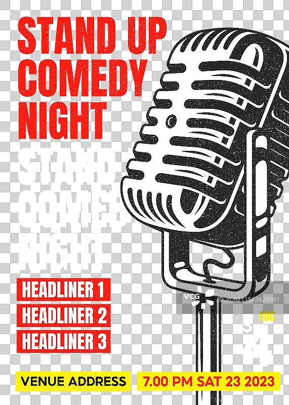 开放麦克风之夜喜剧单口秀海报图片素材