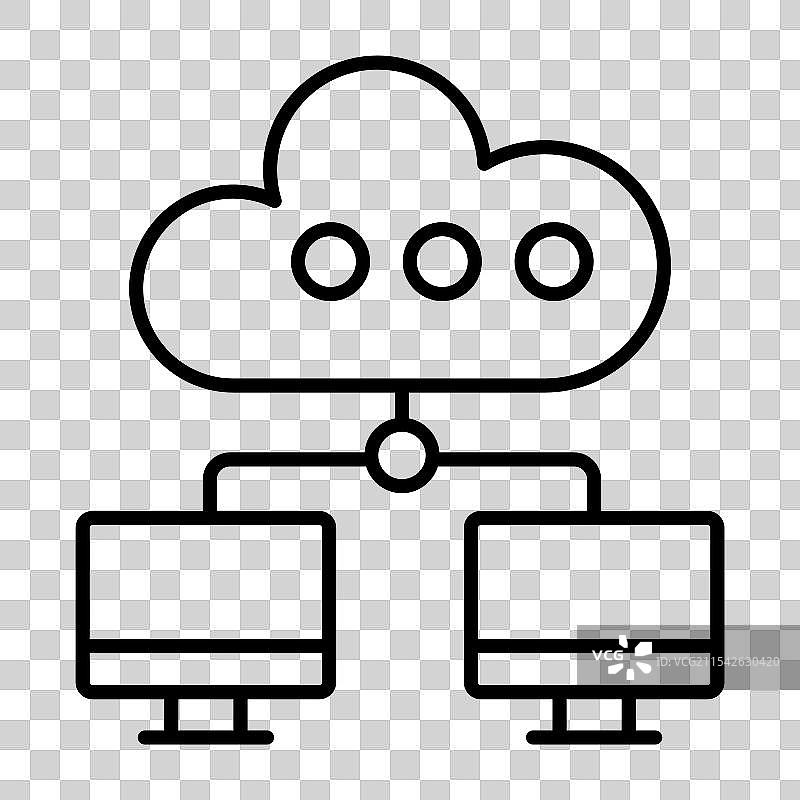 现代云网络图标图片素材