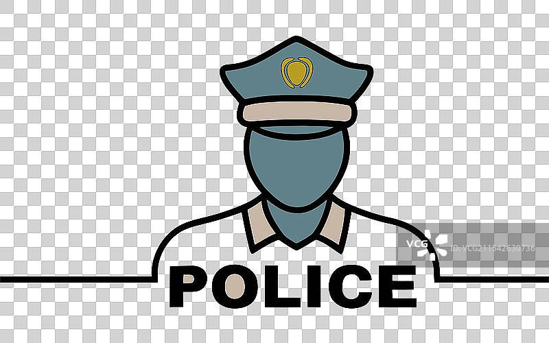 连续一线艺术风格的积极警察图片素材