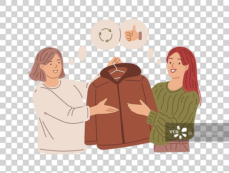 女性在衣架上挑选夹克，慢时尚图片素材