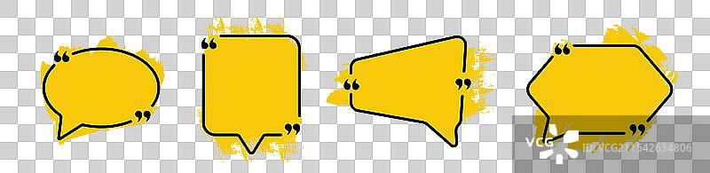 无文字的黄色引用框架套件图片素材