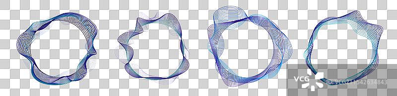 蓝色抽象未来主义圆形集合图片素材