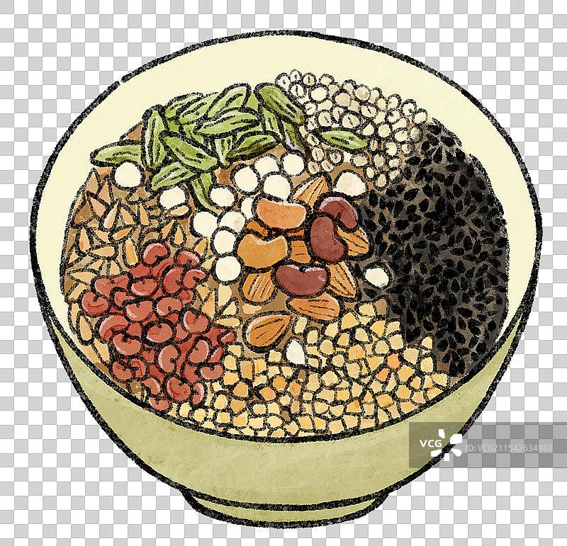 河南开封美食国风插画-杏仁茶图片素材