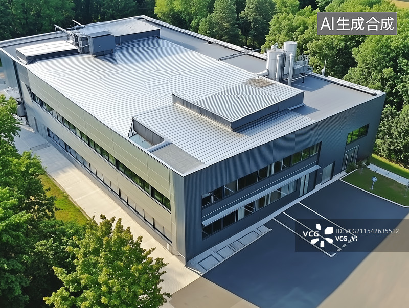 【AI数字艺术】3d现代化工厂工业园区鸟瞰效果图图片素材