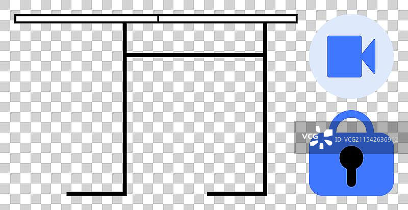 会议室桌子与视频会议设备图片素材