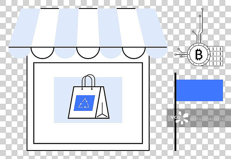 环保零售店接受加密货币图片素材