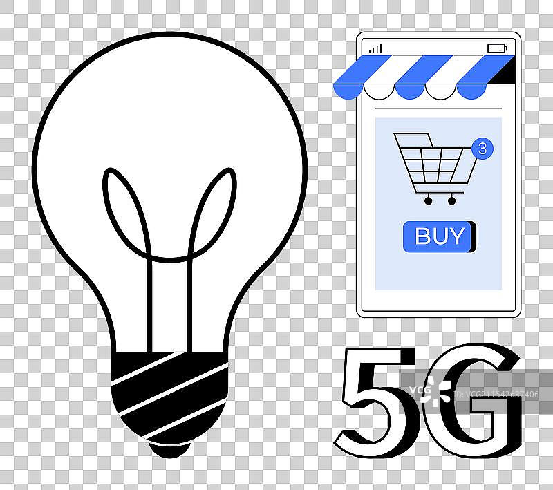数字创新与在线购物及5G技术图片素材
