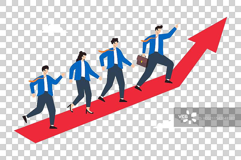 商人经理带领团队的平面图图片素材