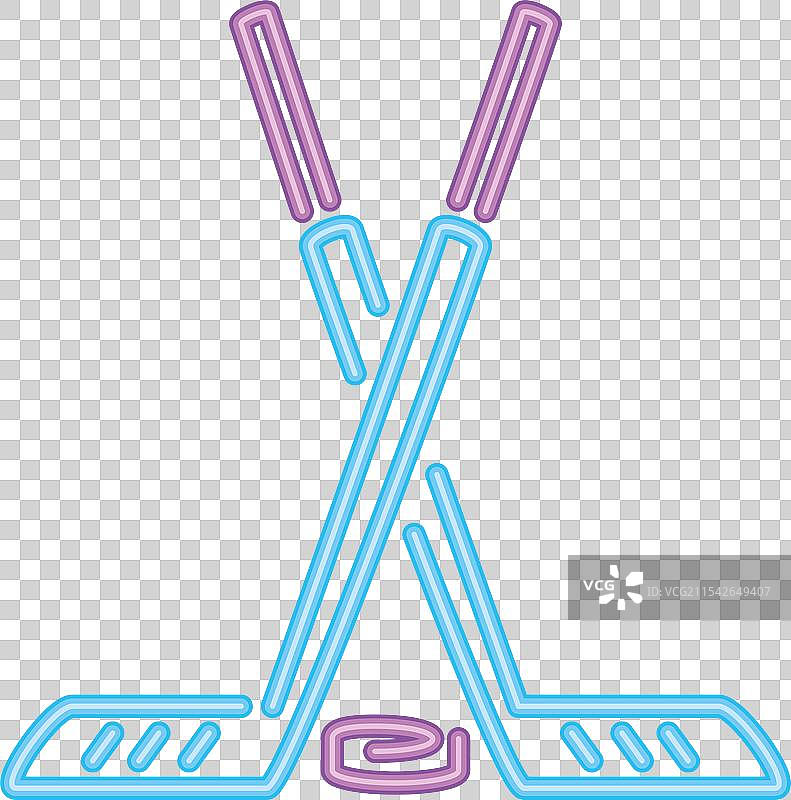 冰球运动霓虹灯图标图片素材